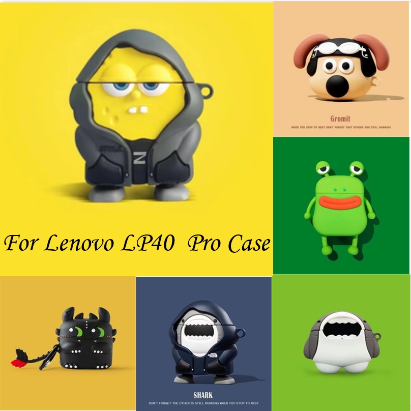LENOVO 適用於聯想 LP40 Pro 軟耳機保護套的卡通可愛 Cookie Bear 和機器人