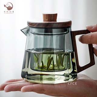 【部分現貨 免運】玻璃茶壺 玻璃茶具 茶水分離杯 木把泡茶壺 過濾沖茶器 泡茶壺 爐煮茶器 迷你帶把壺