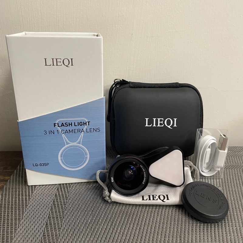 LIEQI 補光燈 3合1手機鏡頭 LQ-035P 黑色 全新配件