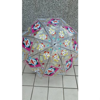 【紫晶小棧】哆啦A夢 透明傘 自動傘 雨傘 直傘 直立傘 雨具 好朋友透明自動傘 夢時代 統一時代 小叮噹 收藏