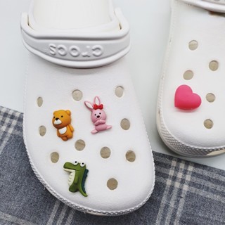 [迷人的裝飾]表情符號動物系列（古怪的熊/期待的兔子/鱷魚）Crocs Jibbitz洞洞鞋配飾花園鞋花手機殼首飾配件材
