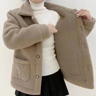 M-4XL碼冬季女裝刷毛加厚羔羊毛保暖外套媽媽裝
