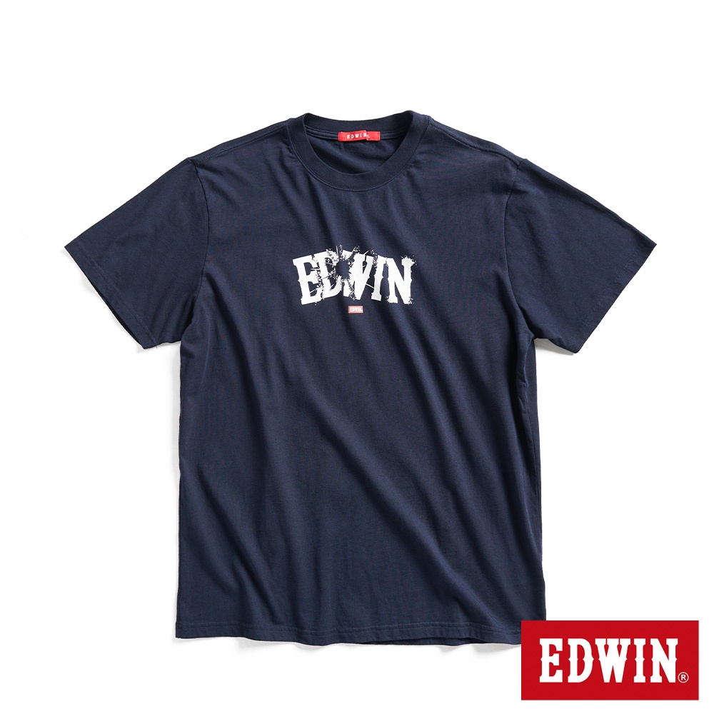 EDWIN 網路獨家 能量爆炸LOGO短袖T恤(丈青色)-男款
