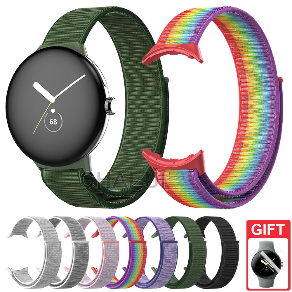 適用於 Google Pixel Watch 2 尼龍錶帶 Pixel Watch 手錶腕帶 編織錶帶 運動腕帶