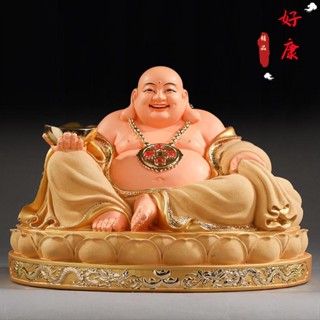 佛像擺件 招財擺件 大肚彌勒佛像 紅衣彌勒神像 居家寬體笑佛 供奉招財 彌勒佛擺件 樹脂佛像 家用擺件 鎮宅供奉