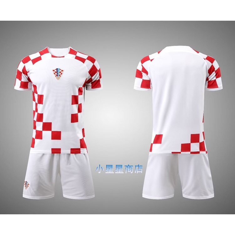 親子款 卡達世界盃 克羅地亞足球衣 兒童 比賽球服 克羅埃西亞 童裝足球服 克羅地亞足球衣 主場隊服 足球衣套裝