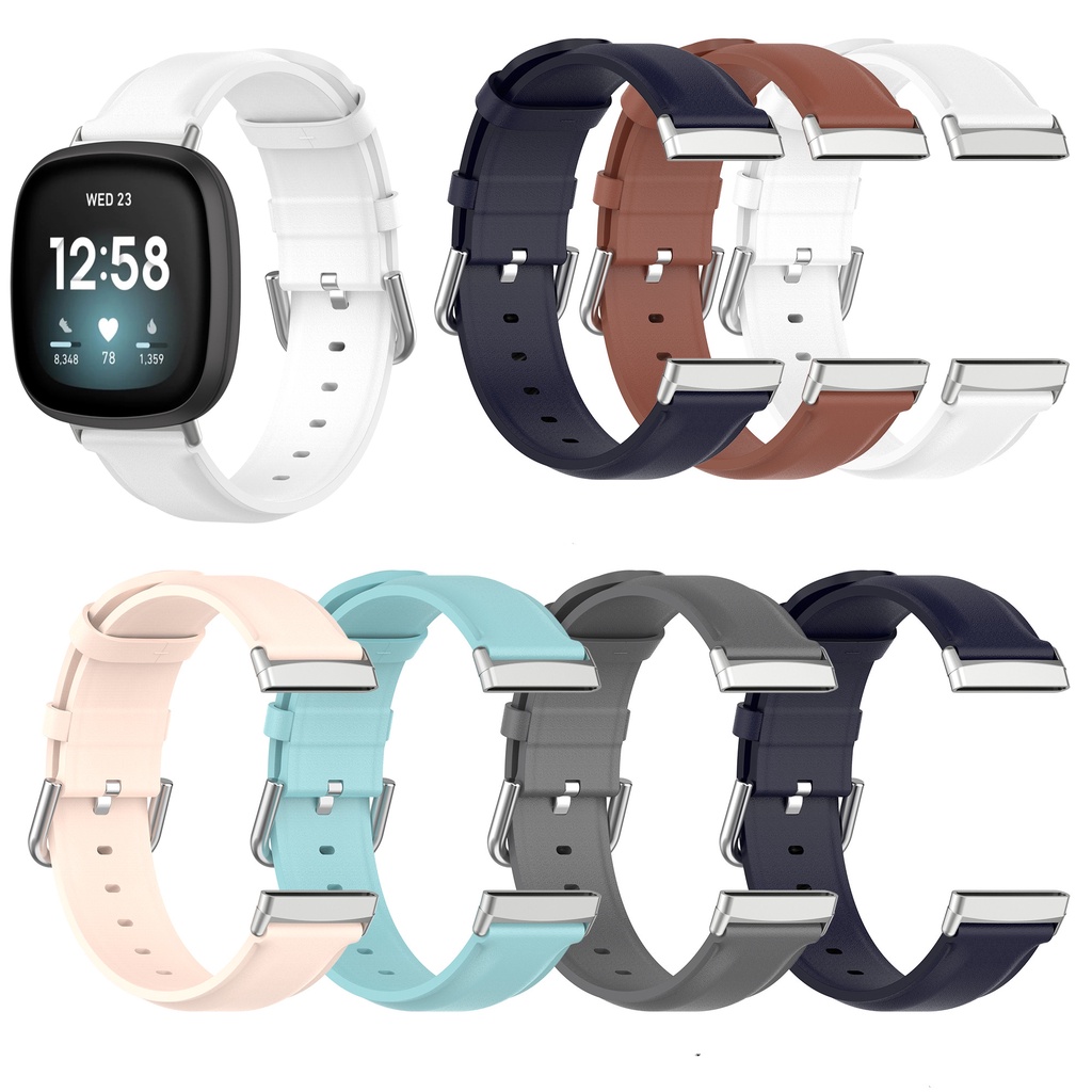 適用於 Fitbit Versa4 3 的真皮錶帶 Fitbit Sense 2 1 智能手錶配件的經典替換手鍊