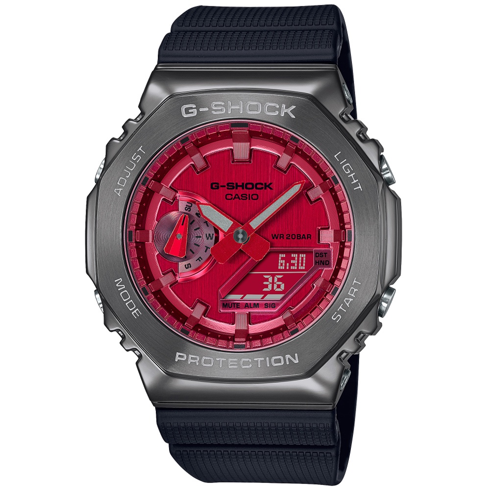【聊聊甜甜價】CASIO G-SHOCK 時尚金屬八角雙顯腕錶 GM-2100B-4A