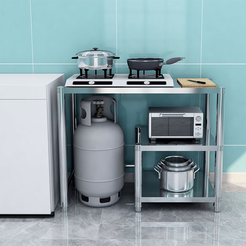 不銹鋼煤氣灶架子鍋架廚房用品收納置物架微波爐烤箱收納洗衣機架