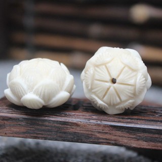 【艾朵拉水晶】【請先聊聊確認有無現貨】 天然象牙果雕刻蓮花象牙果蓮花散珠手鏈配件DIY飾品吊墜