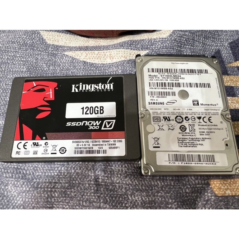 金士頓SSD 120G + 三星2.5寸 HDD 1TB健康良好