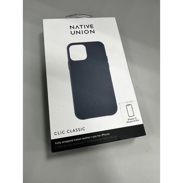全新未拆！［NATIVE UNION]義大利Nappa小羊皮 iPhone 12/12 Pro/經典皮革手機殼-靛藍