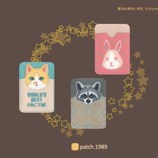 [ PATCH.1989 ] 🐕動物系列🐕 手機卡夾貼 ✿ 貓、兔子、浣熊IPhone
