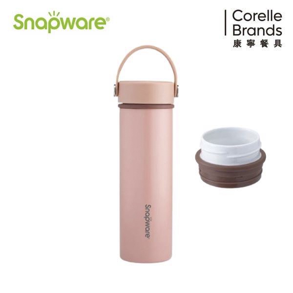 【CorelleBrands康寧餐具】換芯陶瓷不鏽鋼超真空保溫瓶400ml奶茶色