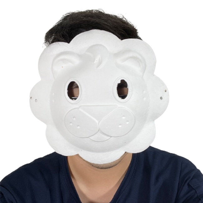 DIY 紙面具 (獅子) 獅子王 動物面具 畫臉 白面具 空白面具 畫畫面具 白色面具