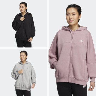 【豬豬老闆】ADIDAS FZ HOODIE 刷毛 寬鬆 連帽外套 女款 黑HM2814 灰HM2813 紫HM2811