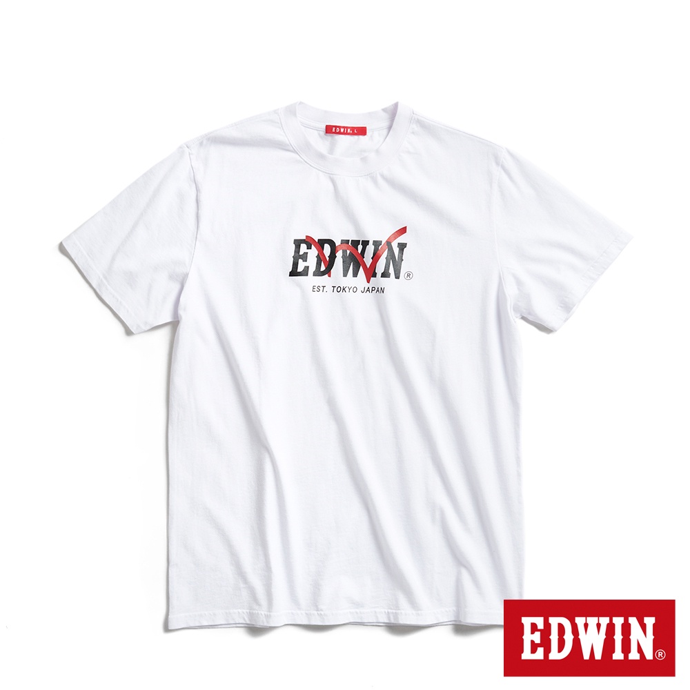 EDWIN 男款 網路獨家 躍動LOGO短袖T恤(白色)