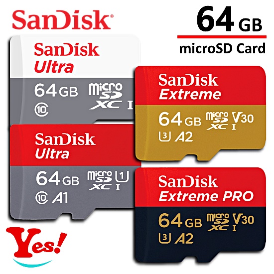 【Yes！公司貨】A1/A2 SanDisk Ultra Extreme PRO 64G/GB microSD 記憶卡