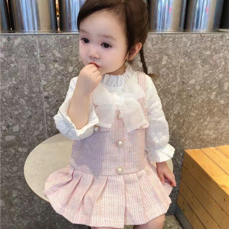 【現貨】女童洋裝秋冬寶寶洋裝嬰兒洋裝小香風女童長袖連身裙兒童洋裝禮服寶寶公主裙