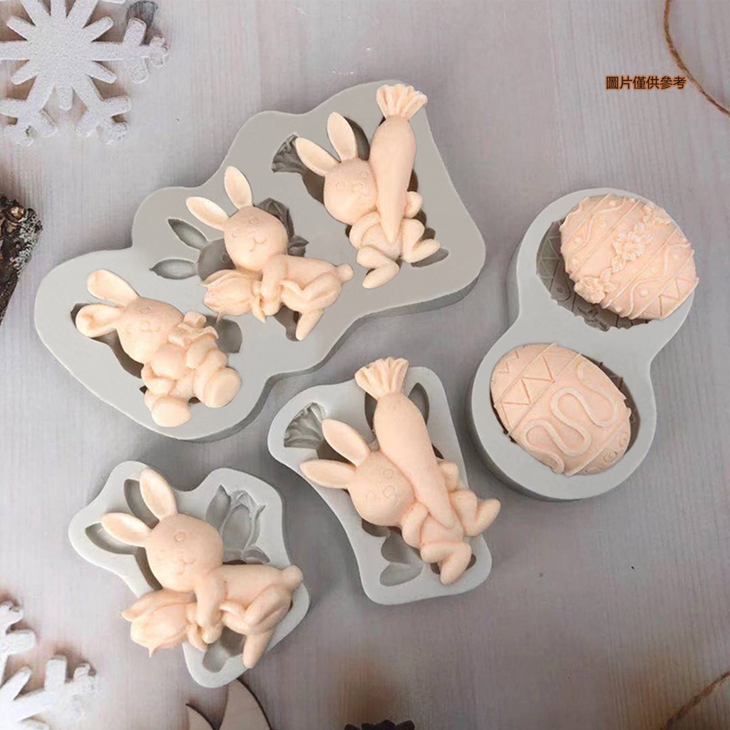 [妙妙屋]復活節雙彩蛋兔子矽膠模具 DIY巧克力蛋糕烘焙工具