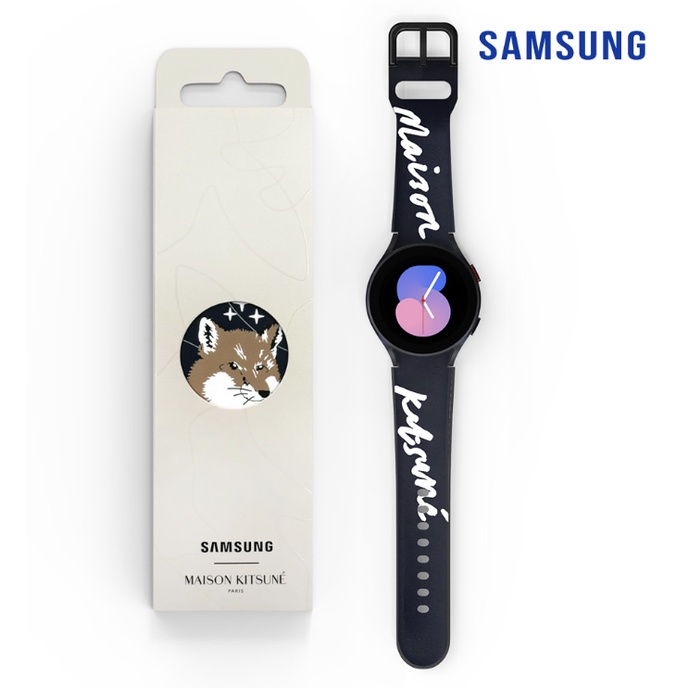 三星X Maison Kitsune/Galaxy Watch 4 Classic 5 運動海軍藍紫色錶帶