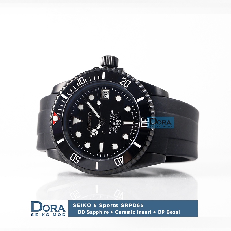 [Dora Watch MOD] SKX007 機械錶 NH35 全新完改現貨 全黑款 藍寶石+陶瓷圈+賓士針+膠帶
