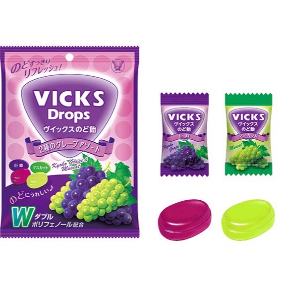 現貨 超低優惠價 大正製藥 Vicks  喉糖 維克斯 70g 葡萄喉糖 日本境內款