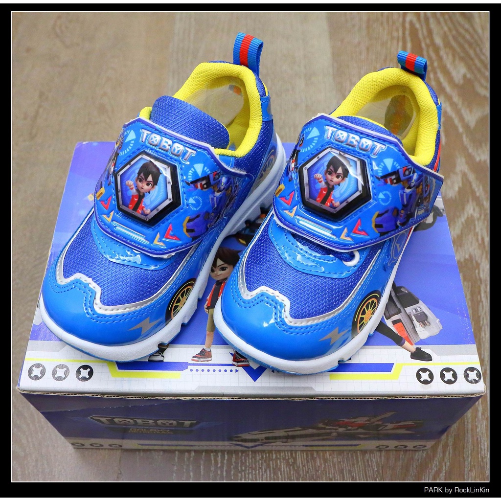 【TOBOT】台灣製 TBKX00606 17cm 17公分 中童 童鞋 藍色 電燈鞋 魔鬼氈 機器戰士 休閒運動鞋