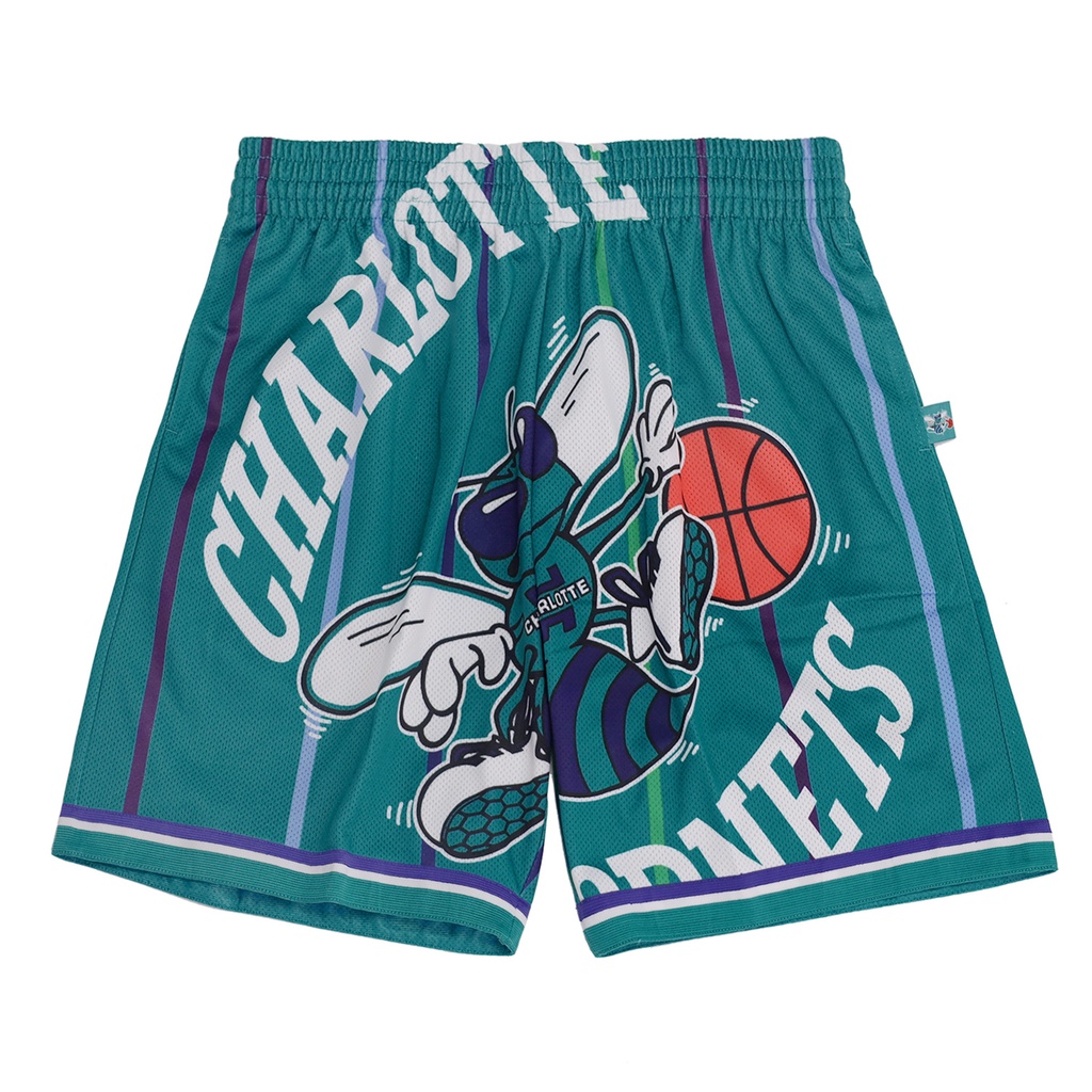 Mitchell & Ness 短褲 NBA Hornets 夏洛特黃蜂 Big Face 復古 大LOGO【ACS】