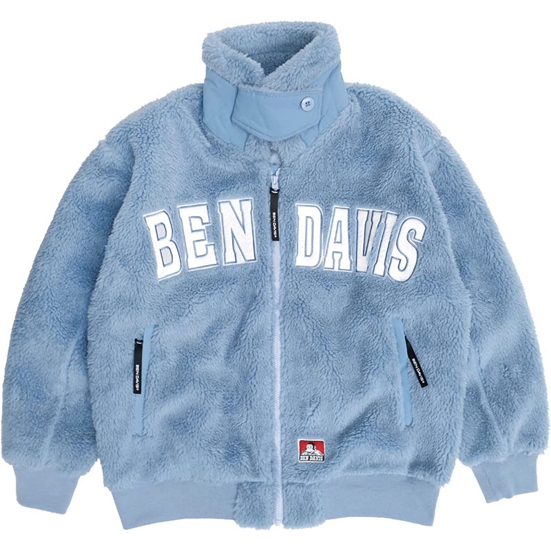 BEN DAVIS 2780019-65 BOA LETTERED JACKET 立領 保暖羊羔毛 外套 (藍色)
