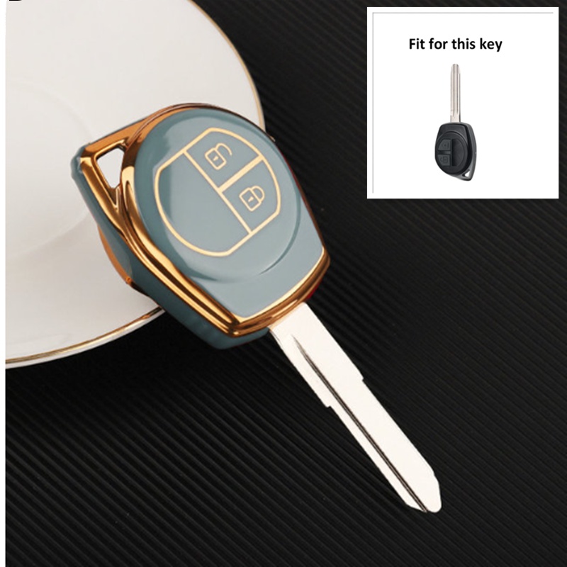 全新金邊 TPU 汽車遙控鑰匙盒蓋殼適用於鈴木 SX4 Swift Grand Vitara Ciaz Liana Sp