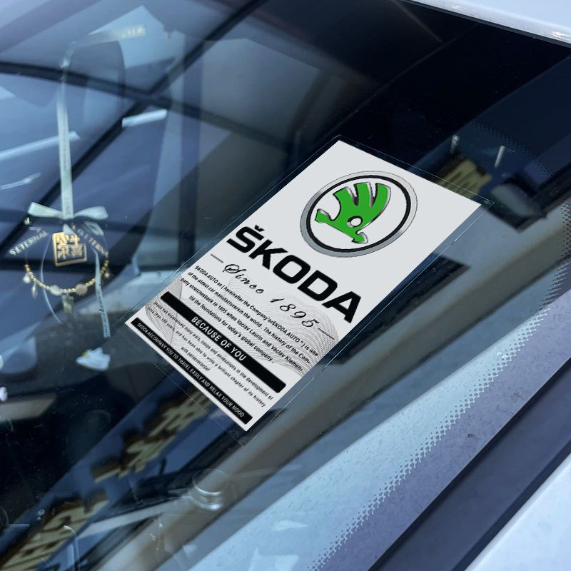 斯柯達  JDM汽車擋風玻璃靜電貼紙 汽車造型內部貼紙Skoda Yeti Octavia Fabia Scala