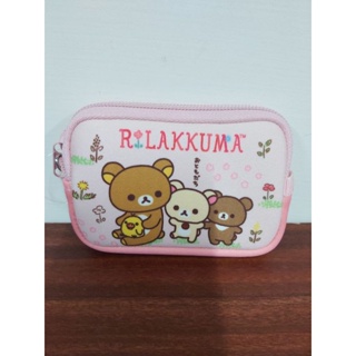 花見雜貨~日本進口 全新正版 Rilakkuma 拉拉熊 懶懶熊 潛水布 方形 零錢包 卡片包 收納包 口紅包小化妝包