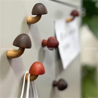 創意實木蘑菇冰箱磁貼超強磁貼掛鉤冰箱門貼裝飾