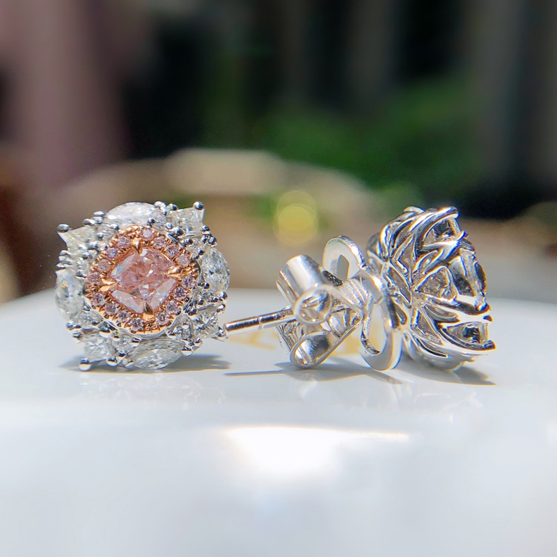 隔日到貨 百貨專櫃 阿蓋爾 粉紅鑽 1克拉 耳環 粉水晶 奧地利水晶 耳釘 耳針E341