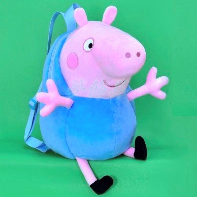 🎡夢飾界🎡 Peppa Pig 粉紅豬小妹 佩佩豬 喬治 兒童後背包 雙肩背包 娃娃玩偶 絨毛背包 娃娃背包 恐龍先生