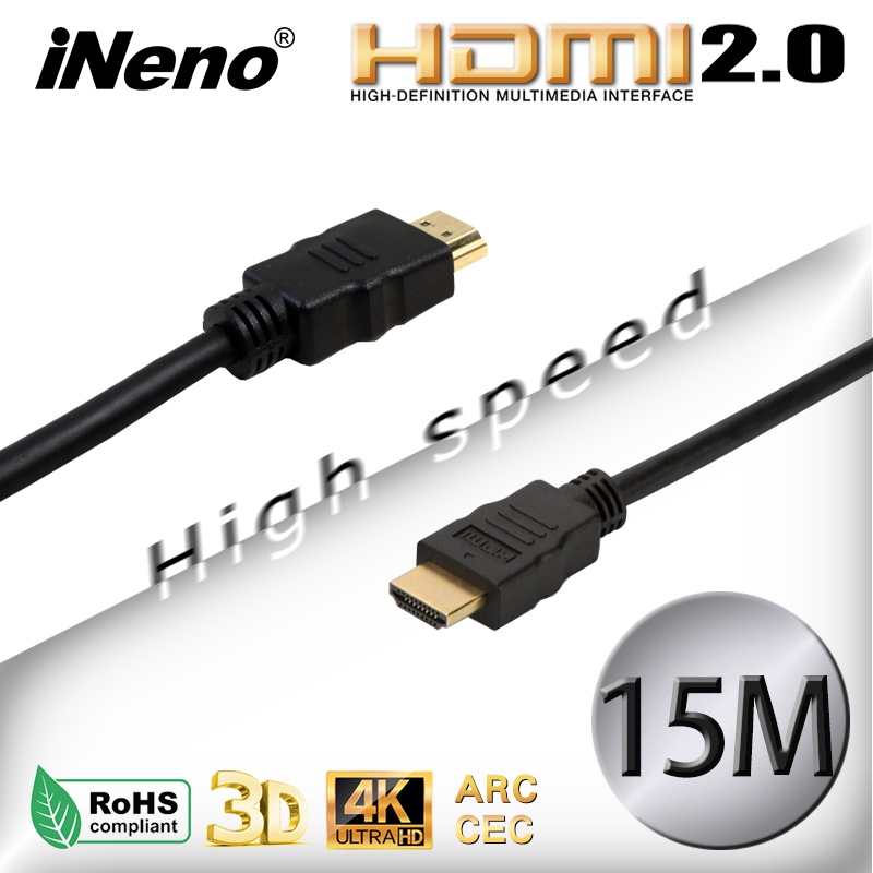 iNeno- HDMI 4K 超高畫質圓形傳輸線 2.0版-15M HDMI2.0