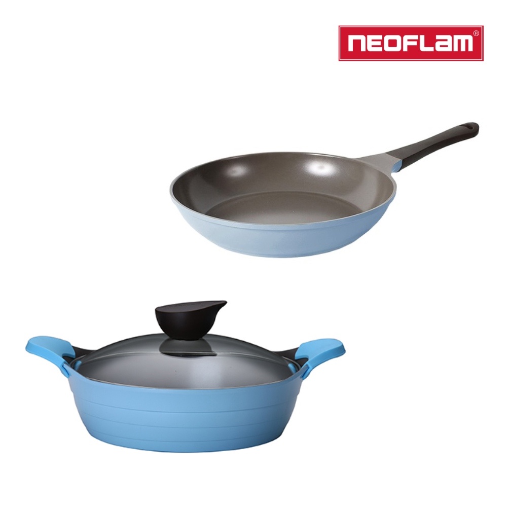 NEOFLAM EELA系列鑄造鍋組-淺藍色