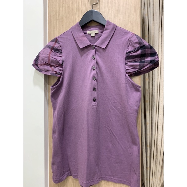 Burberry紫色公主袖Polo衫（很便宜賣）