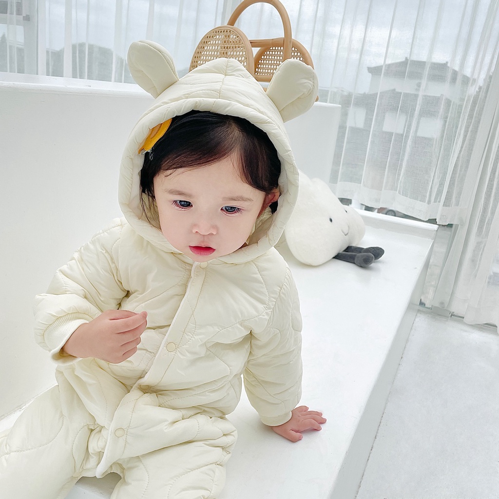Sanlutoz 時尚長袖嬰兒連身衣 加厚保暖冬季服裝