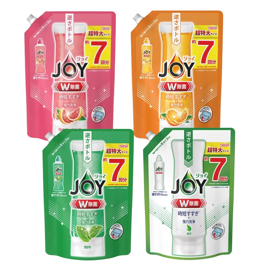 世界GO 日本 P&amp;G JOY 速淨除油濃縮洗碗精 W除菌 7回分 濃縮洗碗精 大補充包 910ml 洗碗精 最新包裝