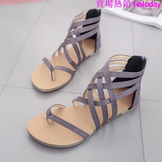【新品熱賣】大尺碼35-43 女鞋大尺碼平跟平底羅馬涼鞋女黑色41.42女版涼鞋舒適職業OL女鞋上班時尚潮