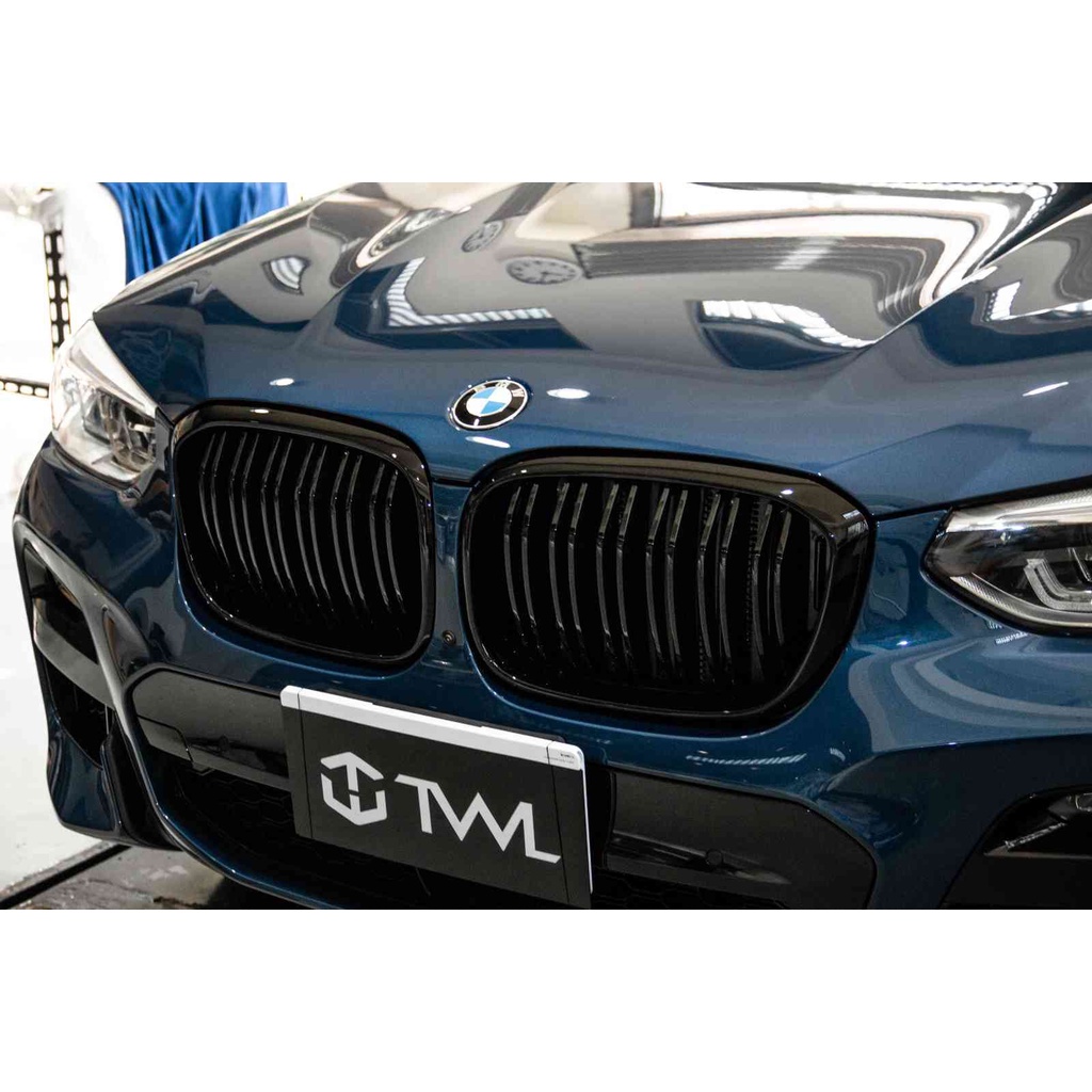 &lt;台灣之光&gt;全新 BMW G01 X3 G02 X4專用 18 19 20年 亮黑款 二線 2線 水箱罩 鼻頭組