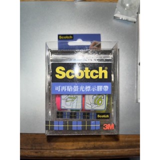 3M scotch 可用貼螢光標示膠帶 4色 標籤 N次貼