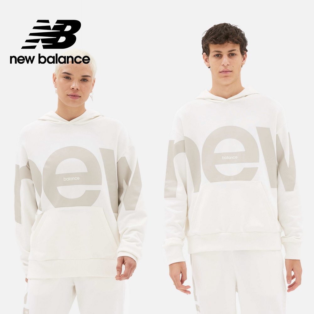 【New Balance】 NB 連帽長袖T_中性_象牙白_UT23504SST