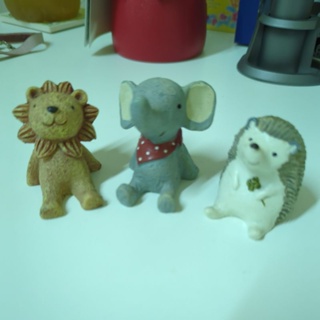 獅子，小象，刺猬，公仔擺飾3隻一套