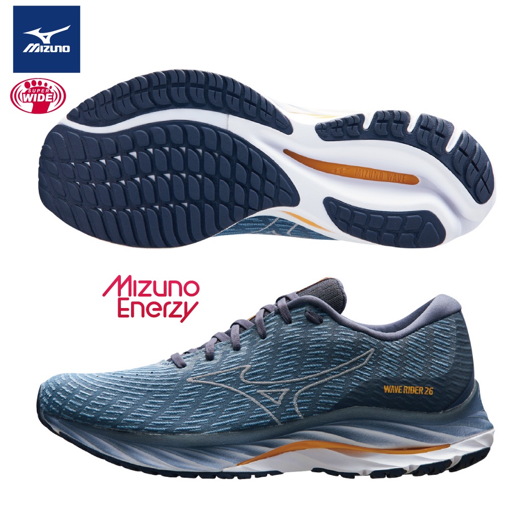 MIZUNO WAVE RIDER 26 SSW 平織網布 超寬楦 男款 慢跑鞋 J1GC227604【S.E運動】