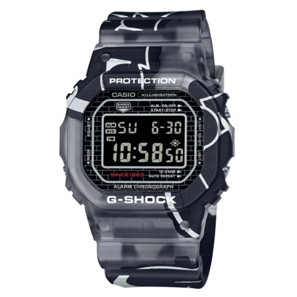 CASIO 卡西歐 G-SHOCK 塗鴉藝術 街頭原創 經典方形 DW-5000SS-1