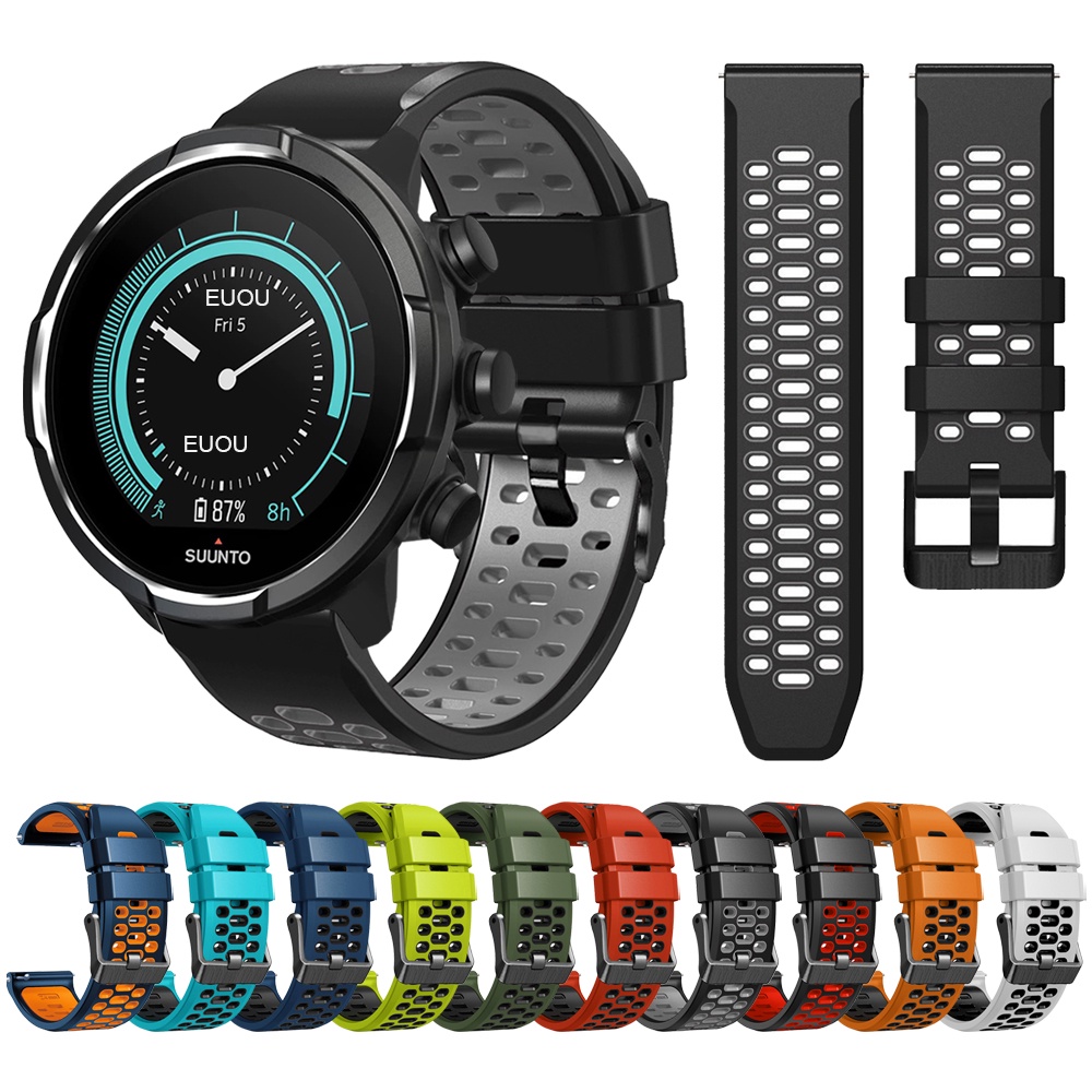 Suunto Sport Baro TRAVERSE 錶帶 24mm 優質 矽膠 防水 透氣 快拆 錶鏈