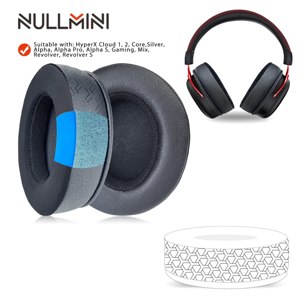 Nullmini 替換耳墊適用於 HyperX Cloud 1、2、Core、Silver、Alpha、Alpha Pr